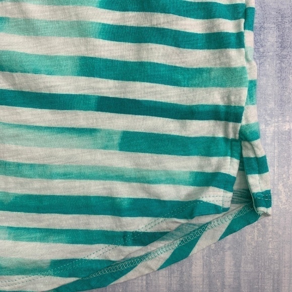 Adrienne Vittadini Green Striped Short Sleeve Tee - Picture 5 of 8